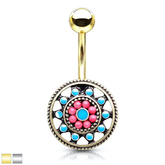 Jewelry - Kai Turquoise Tribal Sun Belly Ring